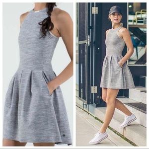 Here to there commuter dress in silver spoon grey